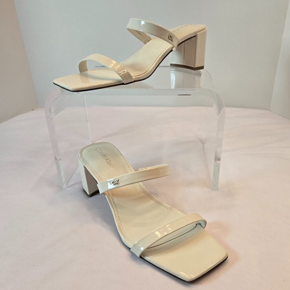 CALVIN KLEIN Women's Kater Heeled Sandal Sz 9 - White
